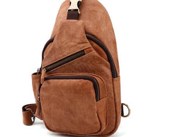 Cool Camel Leather Chest Bag Sling Bag Sling Crossbody Bags For Men