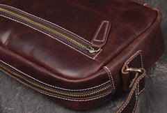 Cool Brown Leather Men's Small Shoulder Bag Messenger Bag Side Bag For Men