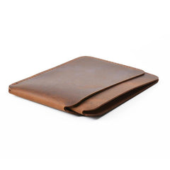 Vintage Brown Leather Men's Front Pocket Wallet Black Slim Card billfold Wallet Small Wallet For Men