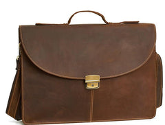 Leather Mens Vintage Briefcase 13inch laptop Handbags Shoulder Bags For Men