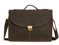 Leather Mens Vintage Briefcase 13inch laptop Handbags Shoulder Bags For Men