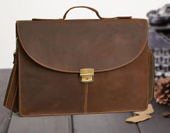 Leather Mens Vintage Briefcase 13inch laptop Handbags Shoulder Bags For Men