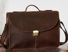 Leather Mens Vintage Briefcase 13inch laptop Handbags Shoulder Bags For Men