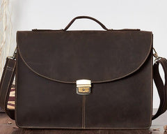 Leather Mens Vintage Briefcase 13inch laptop Handbags Shoulder Bags For Men