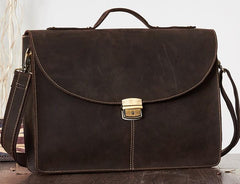 Leather Mens Vintage Briefcase 13inch laptop Handbags Shoulder Bags For Men