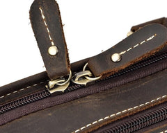 Vintage Leather Mens 14inch Briefcase Handbags Laptop Bag Work Bag For Men