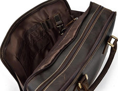 Vintage Leather Mens 14inch Briefcase Handbags Laptop Bag Work Bag For Men