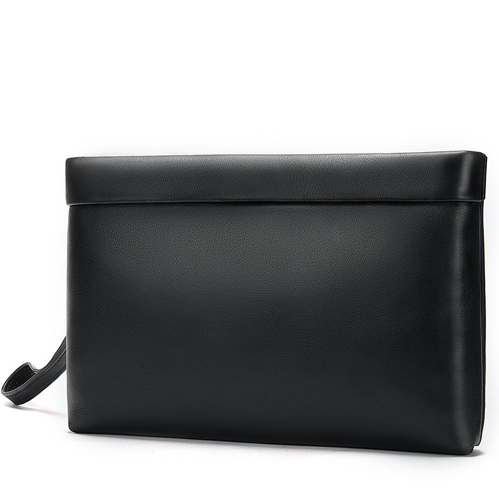 Fashion Black Leather Men's Clutch Purse Clutch Bag Wristlet Bag For Men