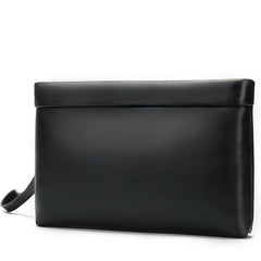 Fashion Black Leather Men's Clutch Purse Clutch Bag Wristlet Bag For Men