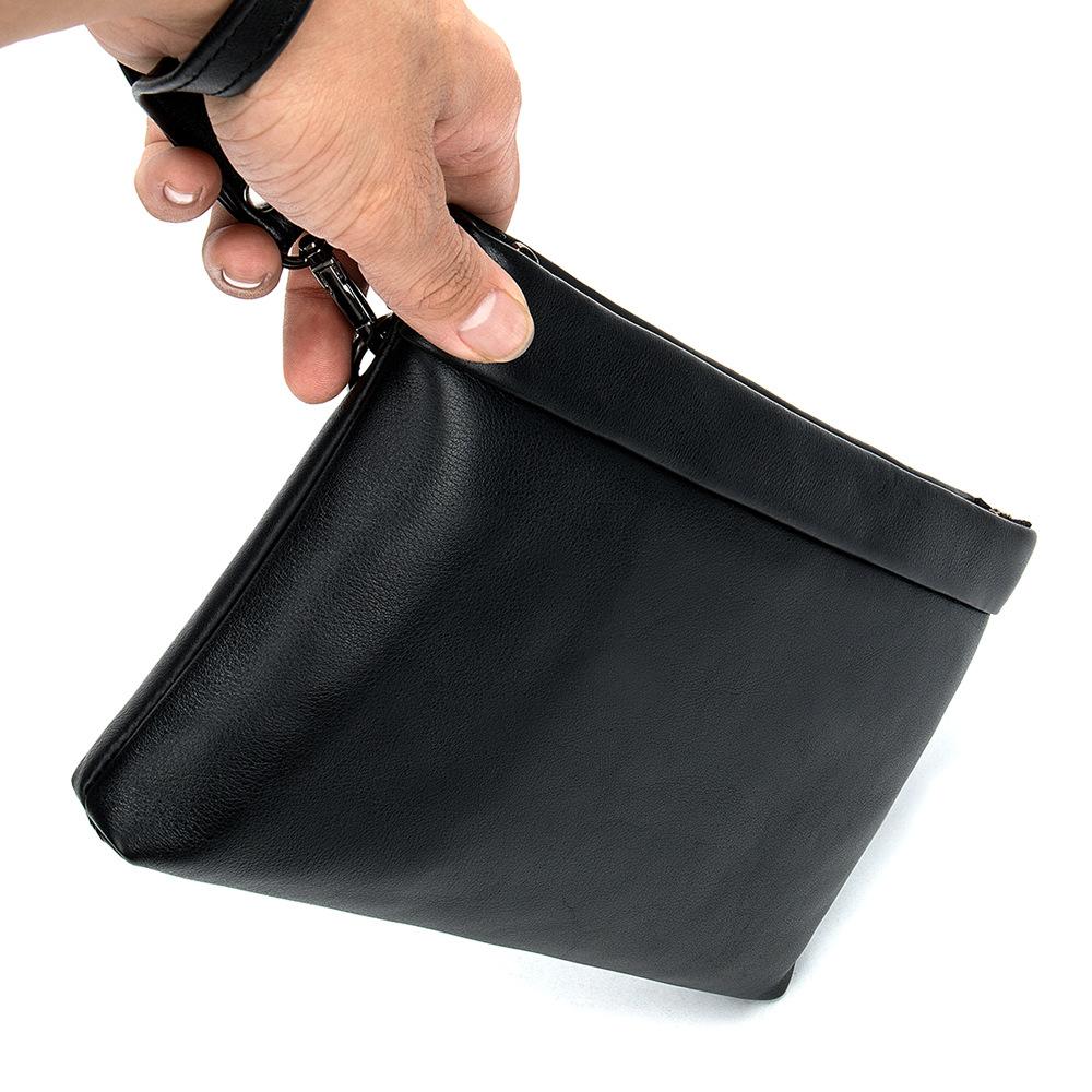 Fashion Black Leather Men's Clutch Purse Clutch Bag Wristlet Bag For M