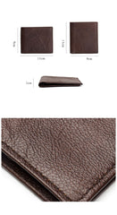 Slim Leather Mens Business SMall Bifold Wallet Bifold billfold Wallet Small Front Pocket Wallet For Men