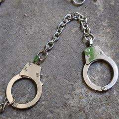 Badass Silver Mens Pants Chain Cool Hand-Cuffs Wallet Chain For Men