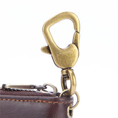 Cool Brown Leather Men's Car Key Wallet billfold Small Key Wallet For Men