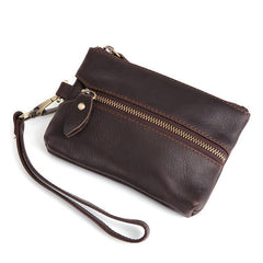 Small Leather Men's Key Wallet Car Key Holder Coin Wallet Change Holder For Men