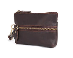 Small Leather Men's Key Wallet Car Key Holder Coin Wallet Change Holder For Men