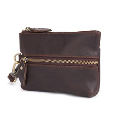Small Leather Men's Key Wallet Car Key Holder Coin Wallet Change Holder For Men