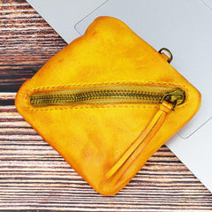 Vintage Small Leather Men's Coin Holder Change Wallet Change Holder For Men