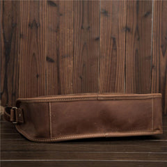 Vintage Brown Leather Men's Side Bag Coffee Courier Bag Messenger Bag For Men