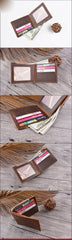 Vintage Mens Brown Leather's Bifold Small Wallet Black billfold Front Pocket Wallet For Men