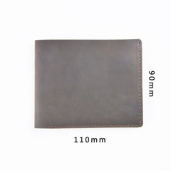 Vintage Mens Brown Leather's Bifold Small Wallet Black billfold Front Pocket Wallet For Men