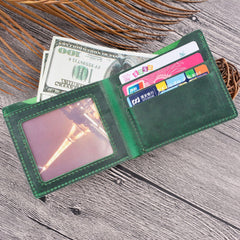 Vintage Mens Brown Leather's Bifold Small Wallet Black billfold Front Pocket Wallet For Men