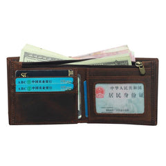 RFID Leather Mens Small Bifold Wallet billfold Wallets Front Pocket Wallets for Men