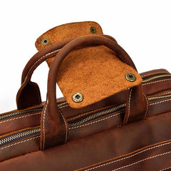 Vintage Leather Briefcase Handbag 14inch Laptop Bag Business Bag Shoulder Bags For Men