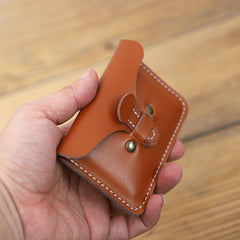 Slim Leather Card Holder Women Brown Mini Coin Wallet Cute Card Wallets For Women