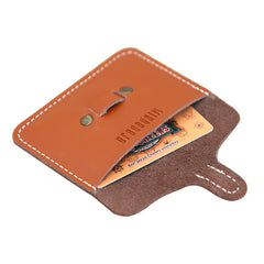 Slim Leather Card Holder Women Brown Mini Coin Wallet Cute Card Wallets For Women