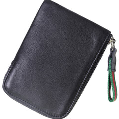 Slim Women Red Leather Billfold Wallet Small Zip Coin Wallets Zipper Change Wallets For Women