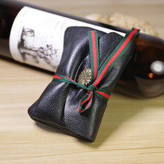 Slim Women Wine Sunflower Leather Card Wallet Minimalist Envelope Card Holder Wallet Coin Wallet For Women