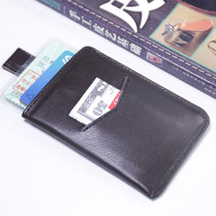 Slim Women Pink Vertical Leather Card Wallet Minimalist Card Holder Wallet For Women