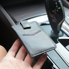 Slim Women Green Vertical Leather Card Wallet Minimalist Card Holder Wallet For Women