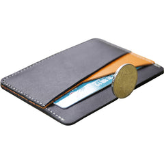 Slim Women Black&Coffee Leather Card Wallet Minimalist Card Holder Wallet For Women