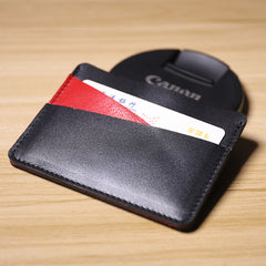 Slim Women Black&Coffee Leather Card Wallet Minimalist Card Holder Wallet For Women