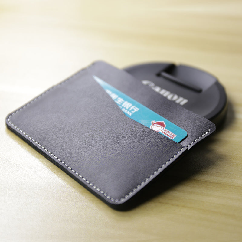 Slim Women Black Leather Card Wallet Minimalist Card Holder Wallet For Women