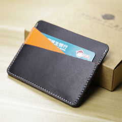 Slim Women Black&Coffee Leather Card Wallet Minimalist Card Holder Wallet For Women