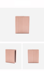 Slim Women Pink Leather Card Holder Small Card Wallet Card Holder Credit Card Holder For Women