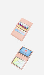 Slim Women Pink Leather Card Holder Small Card Wallet Card Holder Credit Card Holder For Women