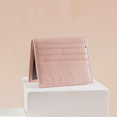 Slim Women Pink Leather Card Holder Small Card Wallet Card Holder Credit Card Holder For Women