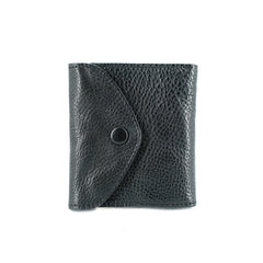 Slim Womens Black Leather Billfold Wallet Small Wallet with Coin Pocket Envelope Wallet for Ladies