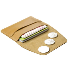 Slim Womens Coffee Leather Card Holder Wallet Vintage Minimalist Card Holders Wallet for Ladies