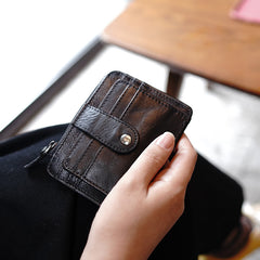 Slim Womens Brown Leather Card Holders Wallet Card Wallet Card Holders for Ladies