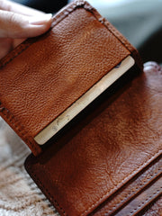 Slim Womens Brown Leather Card Holders Wallet Card Wallet Card Holders for Ladies