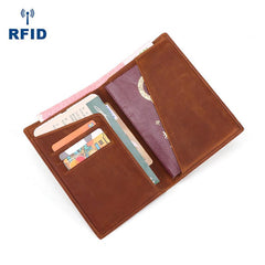 Slim RFID Men's Leather Bifold billfold Passport Wallet Travel Wallet Billfold Wallet For Men