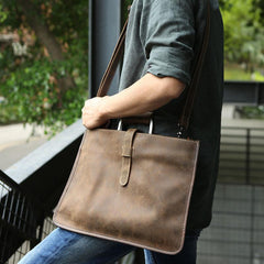 Slim Leather Mens Cool Briefcase Work Bag Business Bag Laptop Bag for men