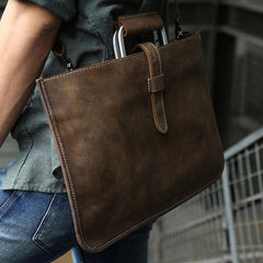 Slim Leather Mens Cool Briefcase Work Bag Business Bag Laptop Bag for men