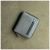 Small Gray Leather Zip Wallet Billfold Womens Zip Around Wallets Zipper Small Wallet for Women