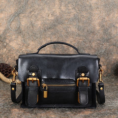 Handmade Small Leather Womens Satchel Shoulder Bag Handbag Crossbody Purses for Ladies