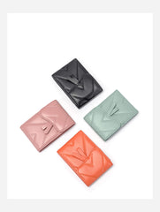 Small Women Green Leather Card Holder Small Card Wallet Sheepskin Card Holder Credit Card Holder For Women